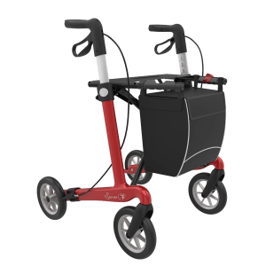 Superlichte rollator server CF carbon in de kleur Rood