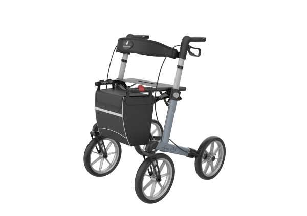Rollator Rehasense Server Outdoor Ice Blue Voorkant Links Thuiszorgwinkel.nl