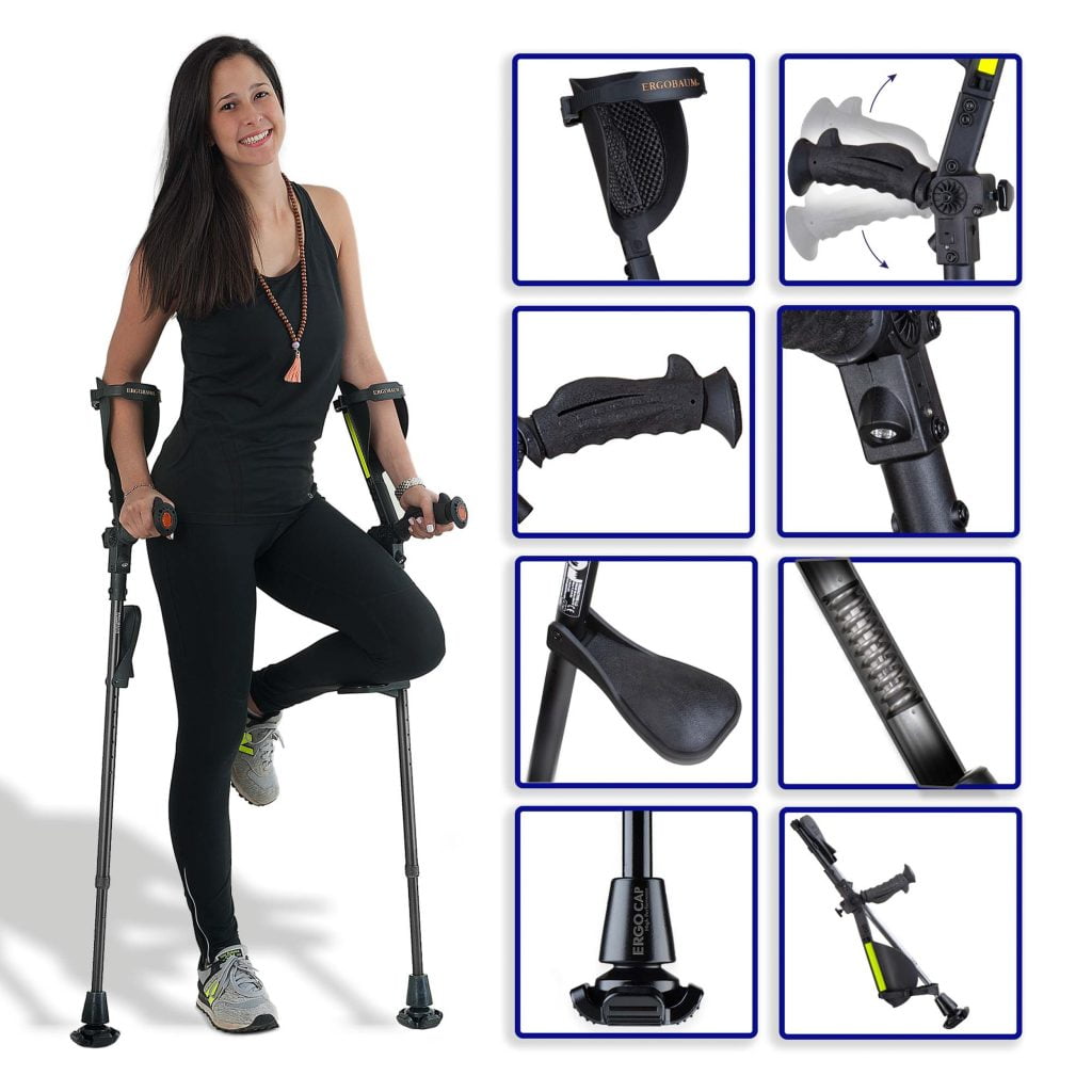 Top ergonomische elleboogkruk voor herstel of chronisch verminderde mobiliteit de Ergobaum 7G