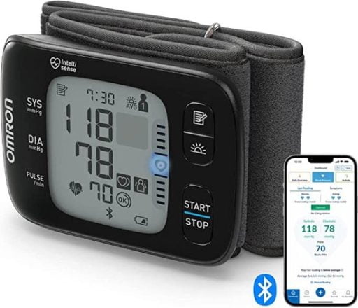 Dit is de RS7 Intelli IT pols bloeddrukmeter van het merk Omron in het zwart