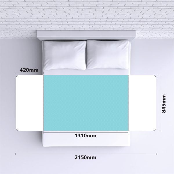 Afmetingen wasbare bedpads met instopstroken van het merk Aidapt