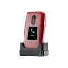 Dit is de doro 2880 telefoon in de kleur rood