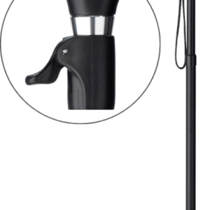 Wandelstok met drukknopverstelling zodat u deze met 1 handige knop op de juiste hoogte instelt.