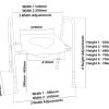 Toiletframe en toiletverhoger die zowel in breedte als in hoogte is te verstellen,