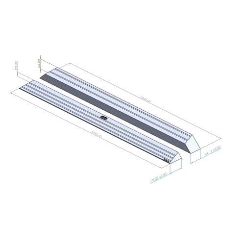 Houten drempelhulp met LED verlichting geschikt voor 2 hoogtes.