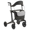 De MultiMotion Carbon rollator combineert een elegant design met ultiem gebruiksgemak. Kleur zwart.