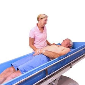 De Lido douchebrancard is hydraulisch in hoogte verstelbaar, eenvoudig in te stellen met een voetbediening aan beide zijden. Ligdeel binnenmaat is 65 x 190 cm.