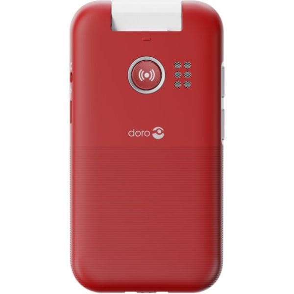 Doro leva L20 telefoon in de kleur rood, opklapbaar.