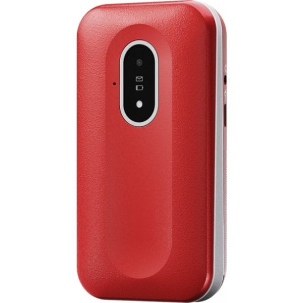 Doro Leva L20 telefoon vooraanzicht in de kleur rood.
