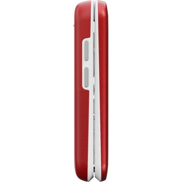 Doro Leva L20 telefoon zijaanzicht in de kleur rood