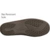 De antislipzool van de bruine Lorin moccasin.
