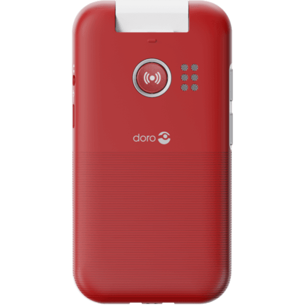 Doro leva L30 in de kleur rood-wit met extern scherm.