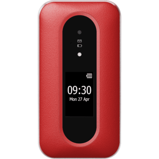 Doro leva L30 in de kleur rood-wit met extern scherm.