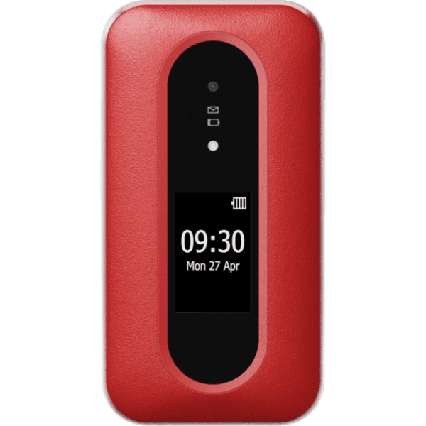 Doro leva L30 in de kleur rood-wit met extern scherm.