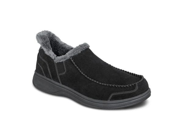 De zwarte Vito moccasin van orthofeed