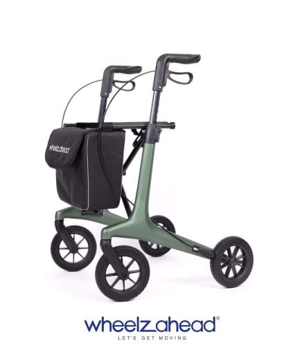 De WheelzAhead CARBON rollator geeft u met uw dagelijkse activiteiten het gewenste comfort en mag u overal gezien worden! Handig voor binnen- en buitengebruik. In drie trendy kleuren. Dit is de matgroene.