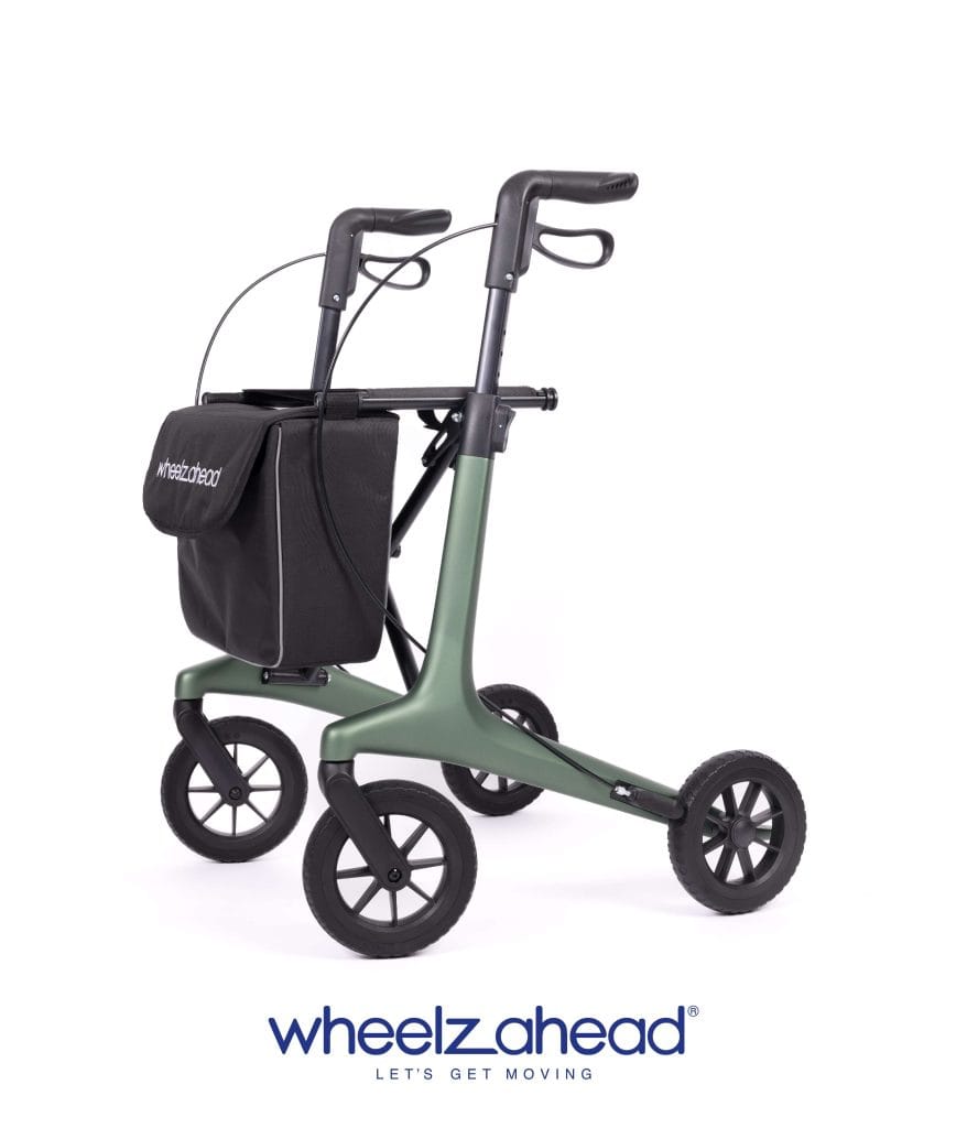 De WheelzAhead CARBON rollator geeft u met uw dagelijkse activiteiten het gewenste comfort en mag u overal gezien worden! Handig voor binnen- en buitengebruik. In drie trendy kleuren. Dit is de matgroene.